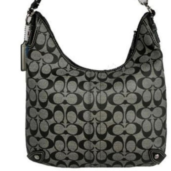 Coach Signature Stripe Chelsea Hobo Shoulder Bag Purse F14476 - Picture 2 of 9